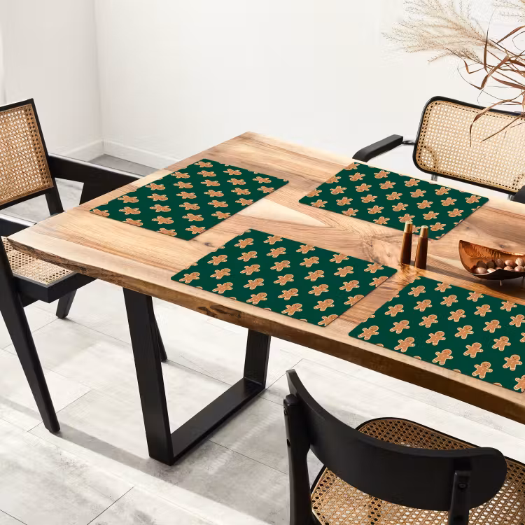 Placemat - 6 stuks - Peperkoek - Kerst - Groen — 5