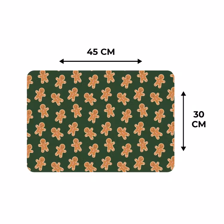 Placemat - 6 stuks - Peperkoek - Kerst - Groen - Bruin — 3