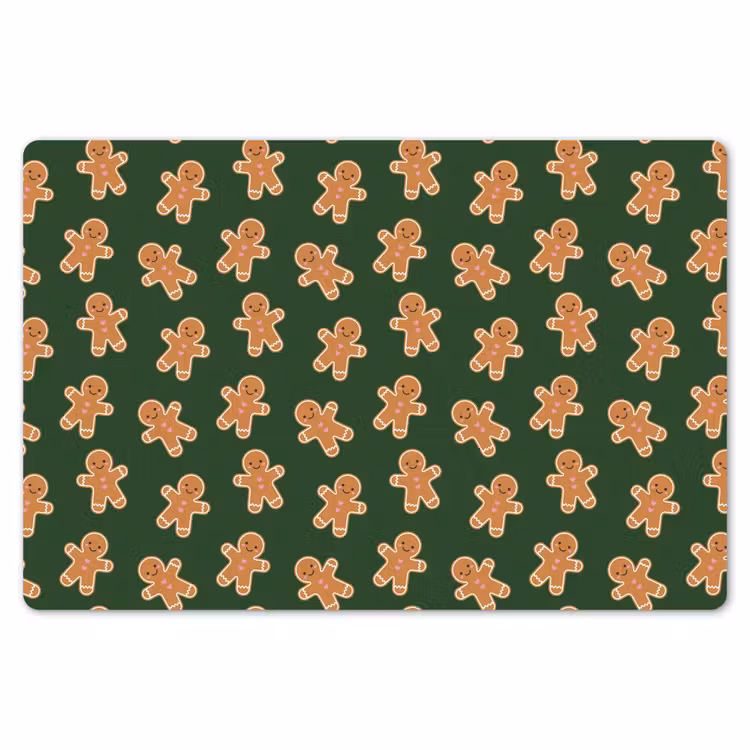 Placemat - 6 stuks - Peperkoek - Kerst - Groen - Bruin — 7