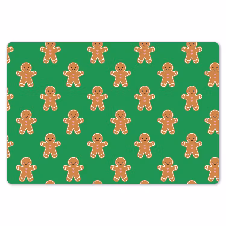 Placemat - 6 stuks - Peperkoek - Kerst - Neon - Groen — 7
