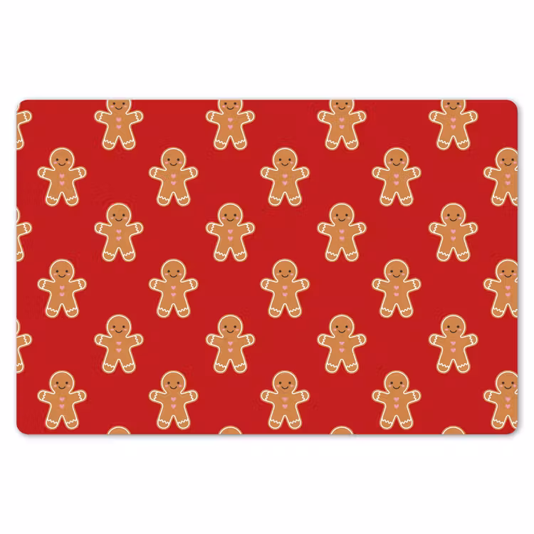 Placemat - 6 stuks - Peperkoek - Kerst - Rood — 7