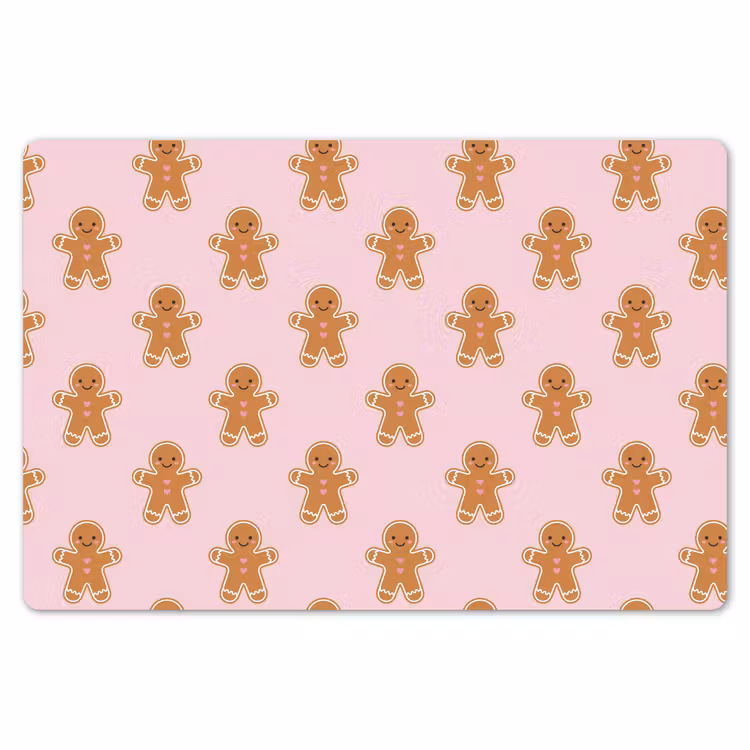 Placemat - 6 stuks - Peperkoek - Kerst - Roze — 7