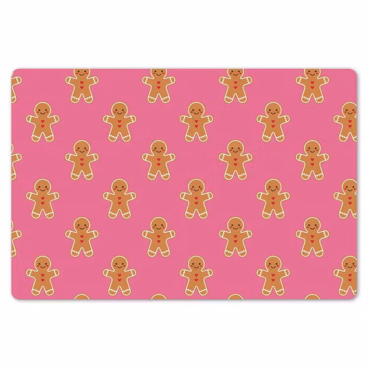 Placemat - 6 stuks - Peperkoek - Kerst - Roze - Bruin — 7