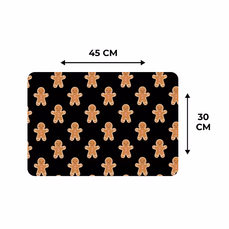 Placemat - 6 stuks - Peperkoek - Kerst - Zwart — 3