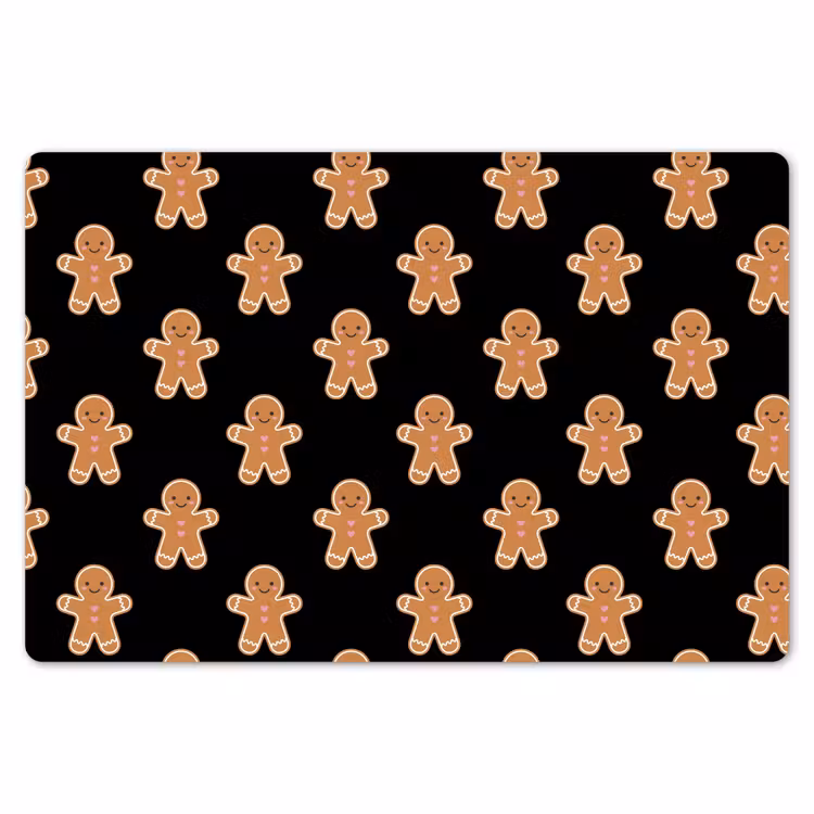 Placemat - 6 stuks - Peperkoek - Kerst - Zwart — 7