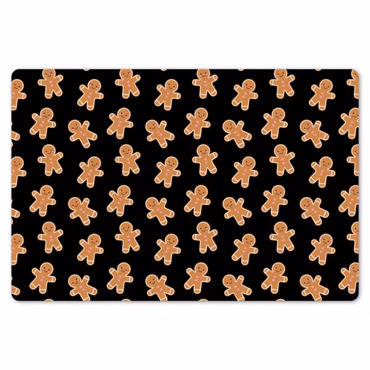 Placemat - 6 stuks - Peperkoek - Kerst - Zwart - Bruin — 7