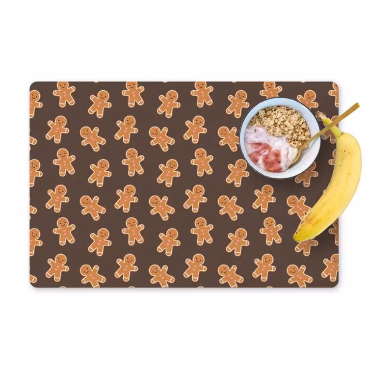 Placemat - 6 stuks - Peperkoek - Kerstmis - Bruin — 1