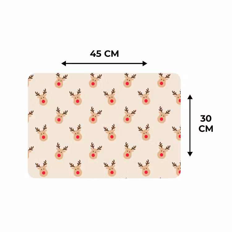 Placemat - 6 stuks - Rendieren - Kerst - Crème — 3