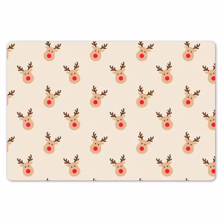 Placemat - 6 stuks - Rendieren - Kerst - Crème — 7