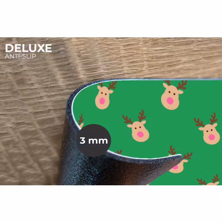 Placemat - 6 stuks - Rendieren - Kerst - Neon - Groen — 4