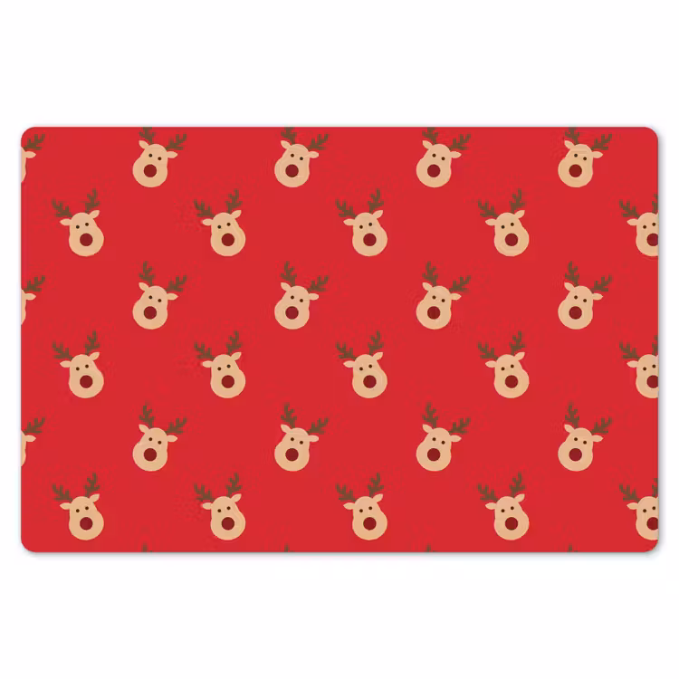 Placemat - 6 stuks - Rendieren - Kerst - Rood — 7