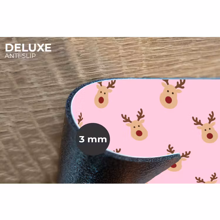 Placemat - 6 stuks - Rendieren - Kerst - Roze — 4
