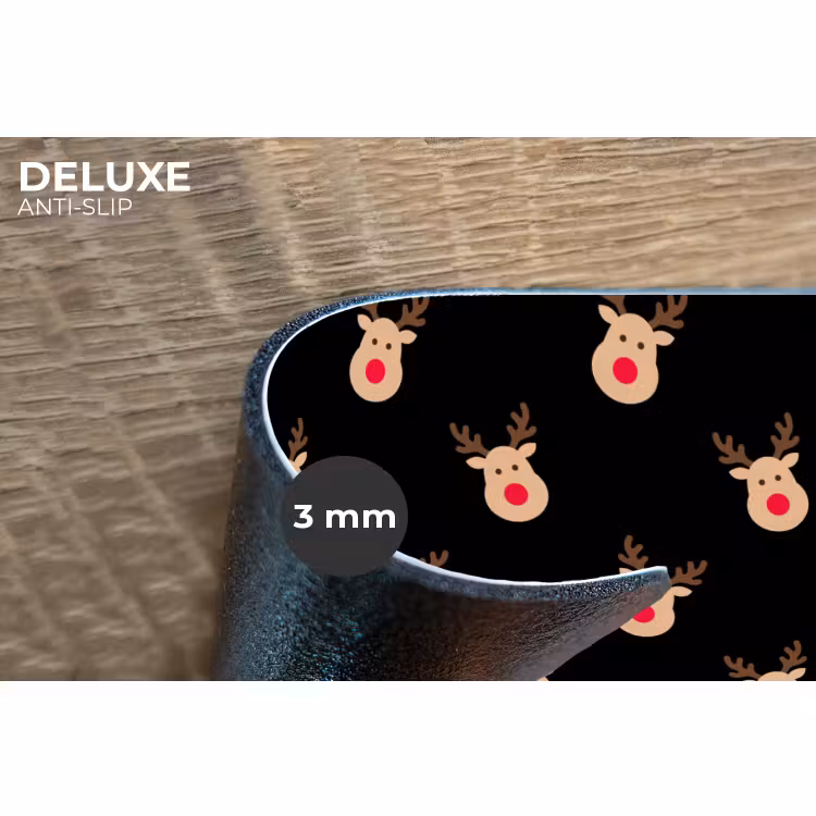 Placemat - 6 stuks - Rendieren - Kerst - Zwart — 4