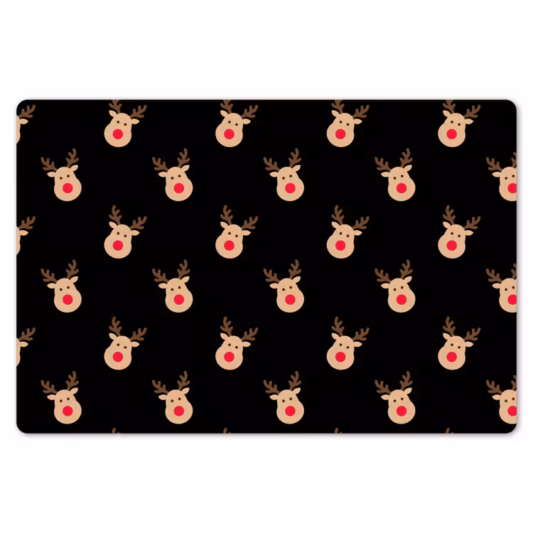 Placemat - 6 stuks - Rendieren - Kerst - Zwart — 7