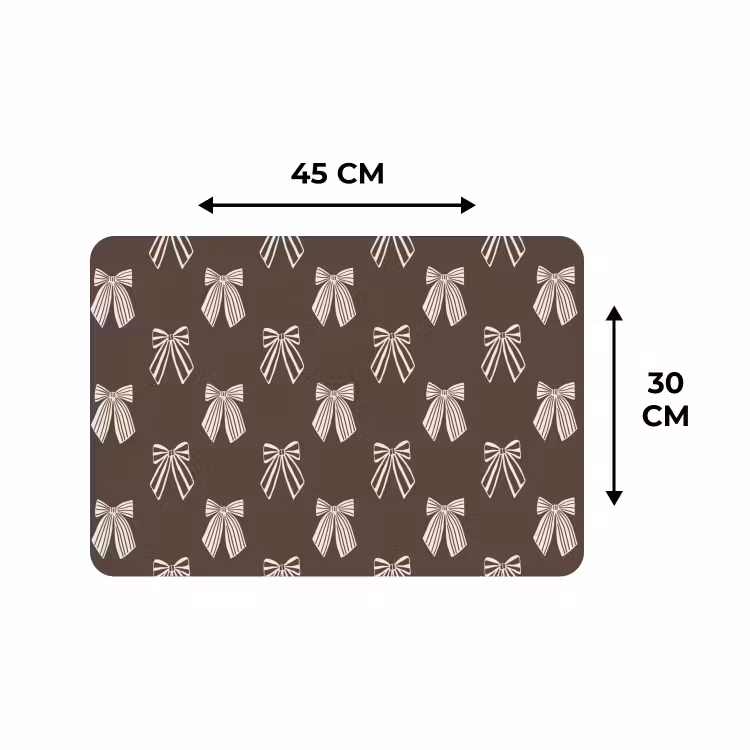 Placemat - 6 stuks - Strikken - Kerst - Bruin - Crème — 3