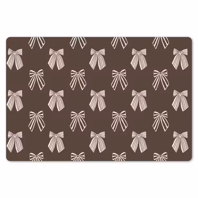 Placemat - 6 stuks - Strikken - Kerst - Bruin - Crème — 7