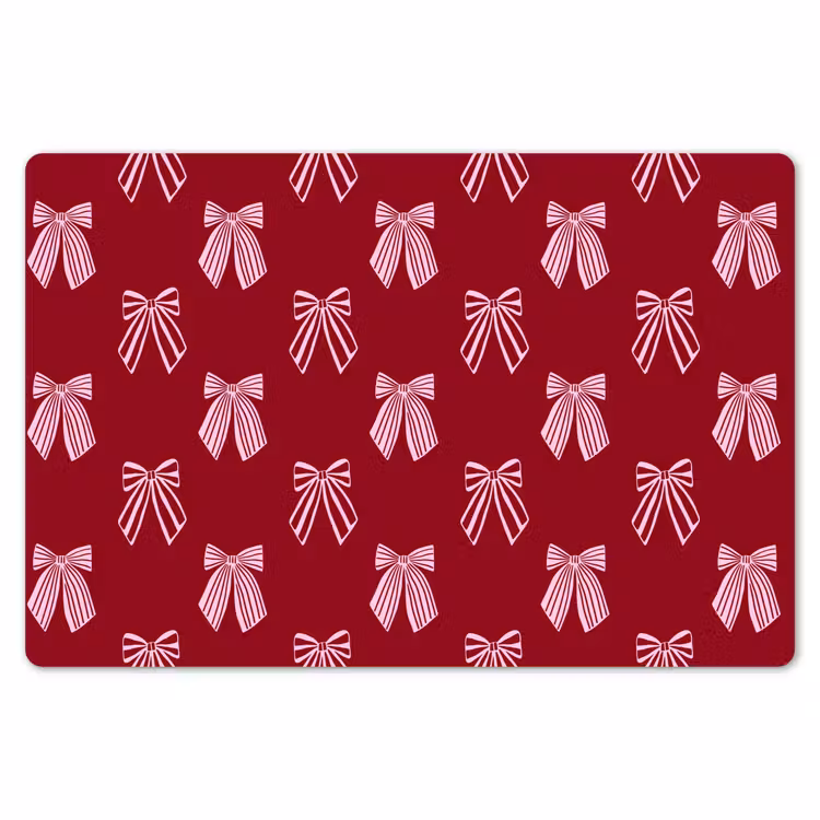 Placemat - 6 stuks - Strikken - Kerst - Burgundy - Roze — 7