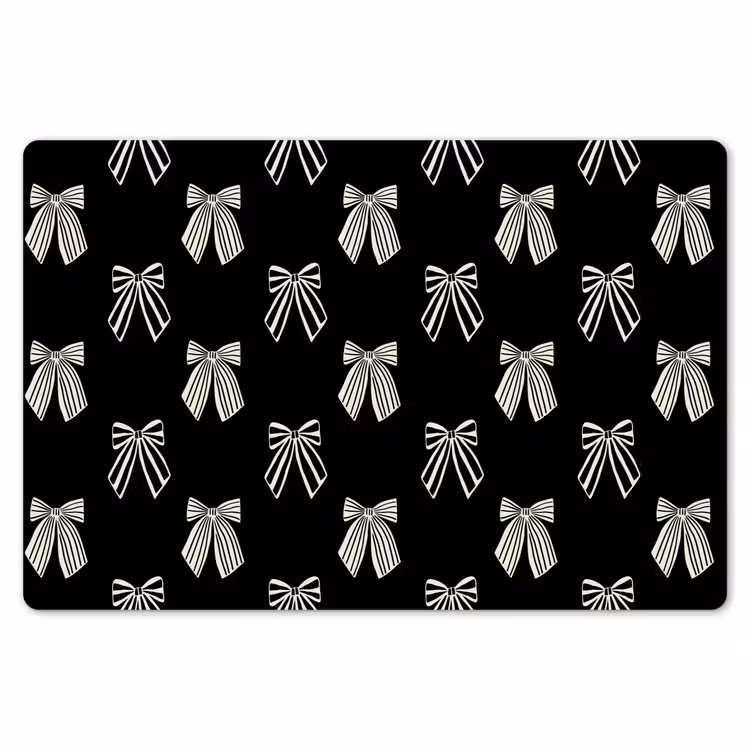 Placemat - 6 stuks - Strikken - Kerst - Crème - Zwart — 7