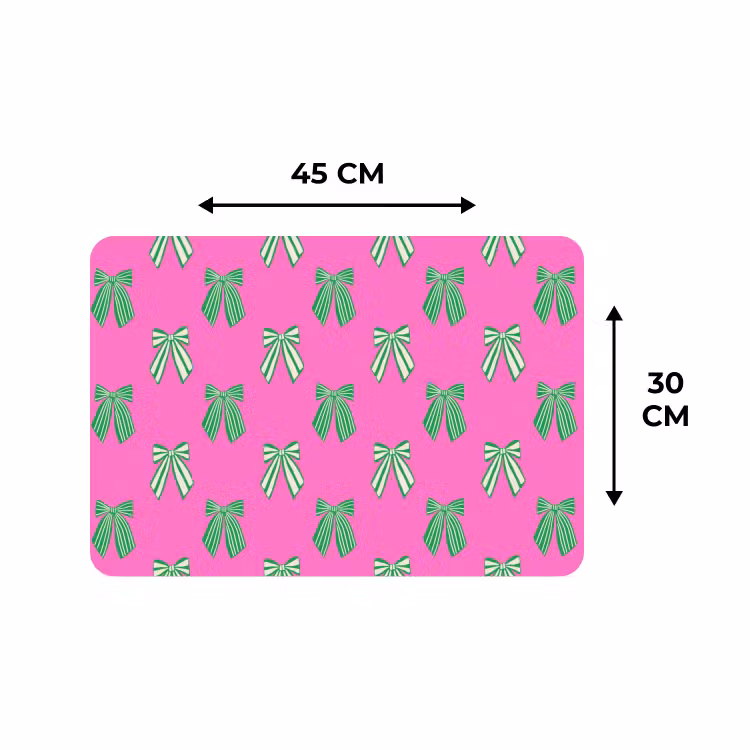 Placemat - 6 stuks - Strikken - Kerst - Neon - Roze - Groen — 3
