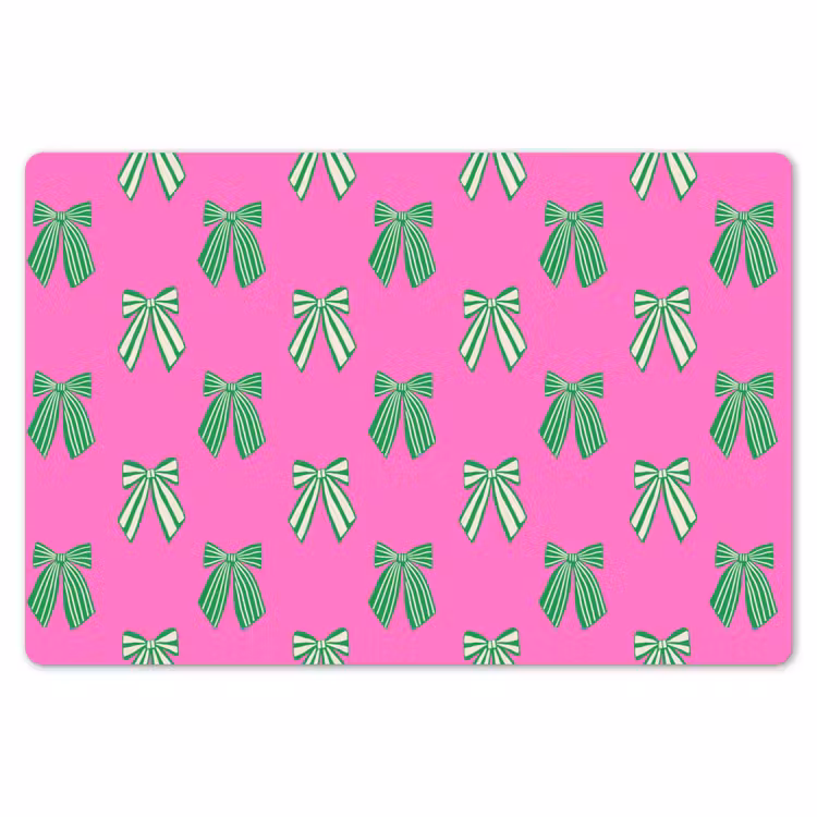 Placemat - 6 stuks - Strikken - Kerst - Neon - Roze - Groen — 7
