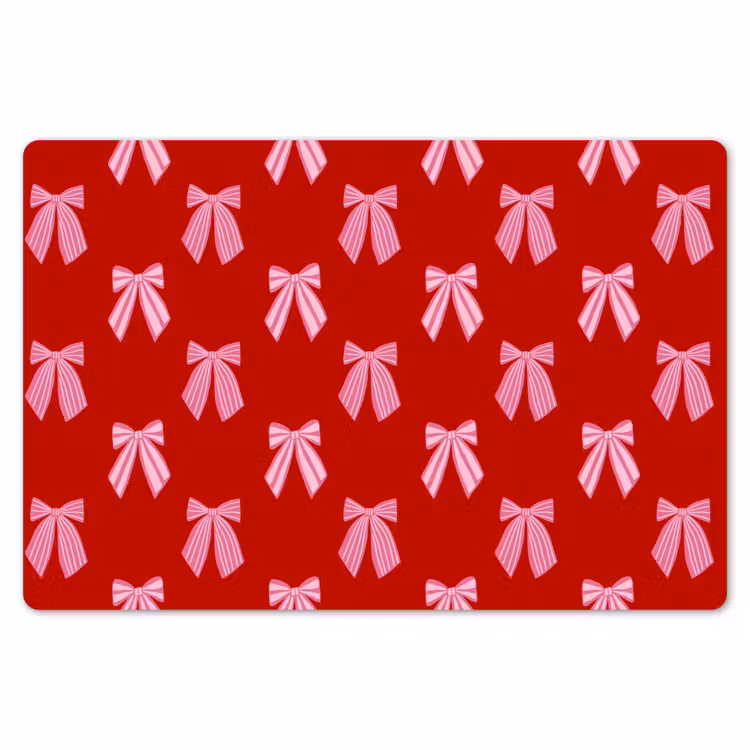 Placemat - 6 stuks - Strikken - Kerst - Rood - Roze — 7