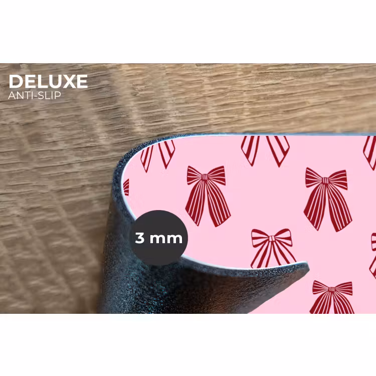 Placemat - 6 stuks - Strikken - Kerst - Roze - Burgundy — 4