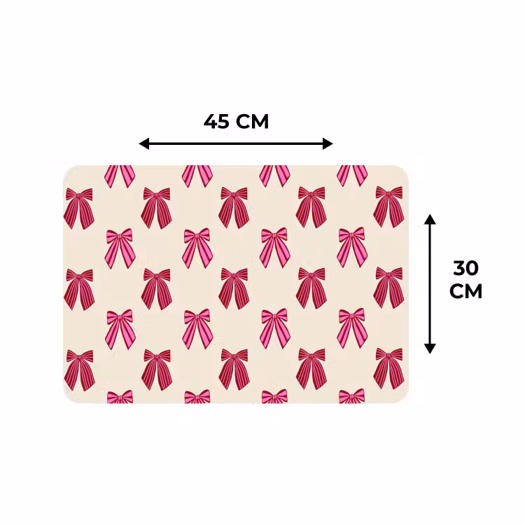 Placemat - 6 stuks - Strikken - Kerst - Roze - Crème — 3