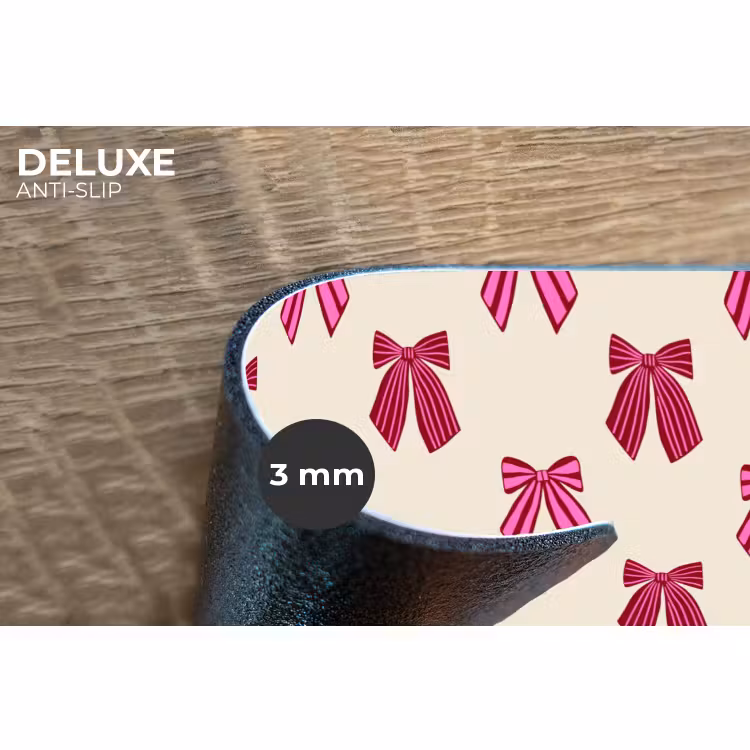 Placemat - 6 stuks - Strikken - Kerst - Roze - Crème — 4