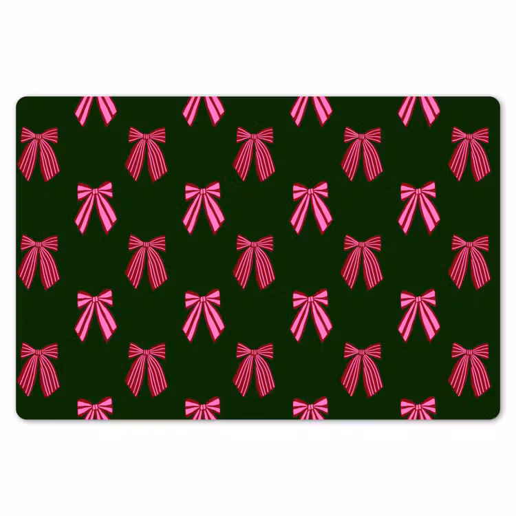 Placemat - 6 stuks - Strikken - Kerst - Roze - Groen — 7