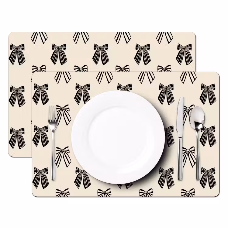 Placemat - 6 stuks - Strikken - Kerst - Zwart — 2