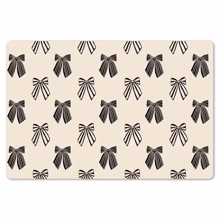 Placemat - 6 stuks - Strikken - Kerst - Zwart — 7