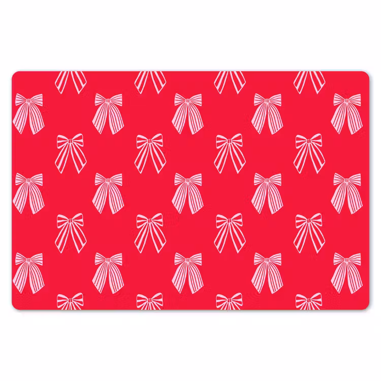 Placemat - 6 stuks - Strikken - Kerstmis - Rood - Roze — 7