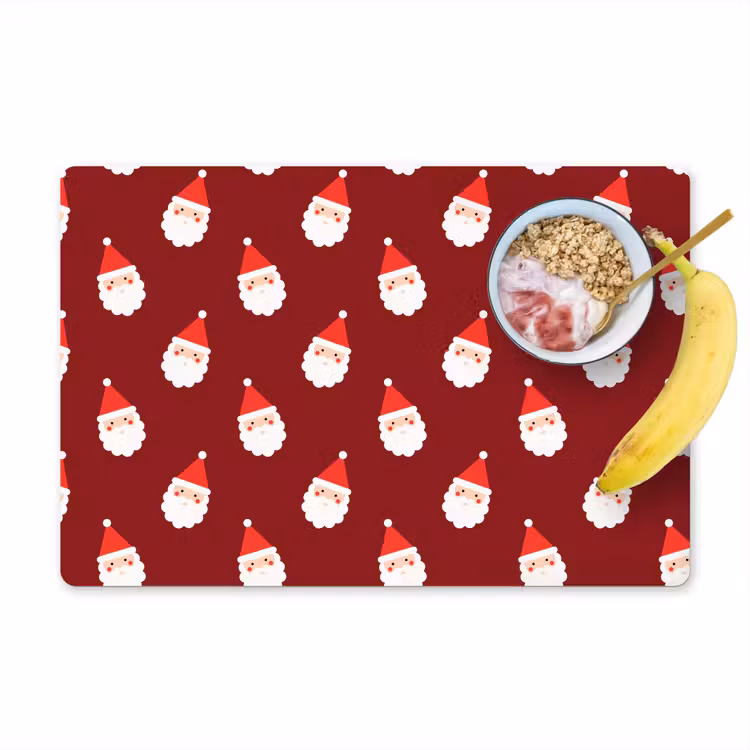 Placemat - 6 stuks - Kerst - Kerstman - Rood — 1