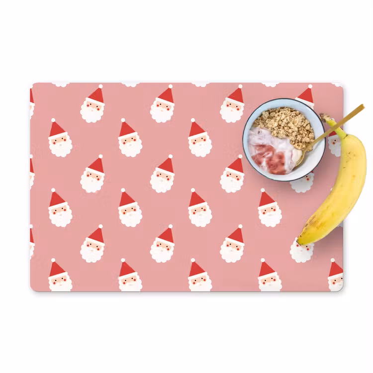 Placemat - 6 stuks - Kerst - Kerstman - Roze — 1