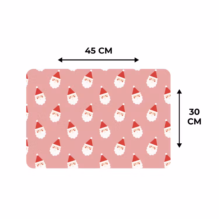 Placemat - 6 stuks - Kerst - Kerstman - Roze — 3