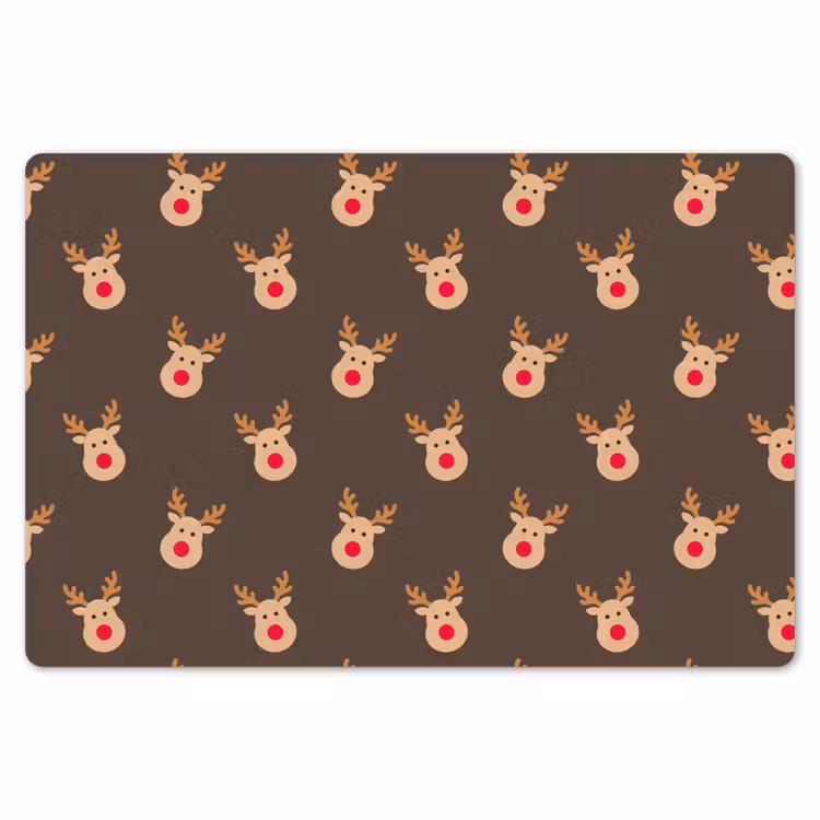 Placemat - 6 stuks - Kerst - Rendieren - Bruin — 7