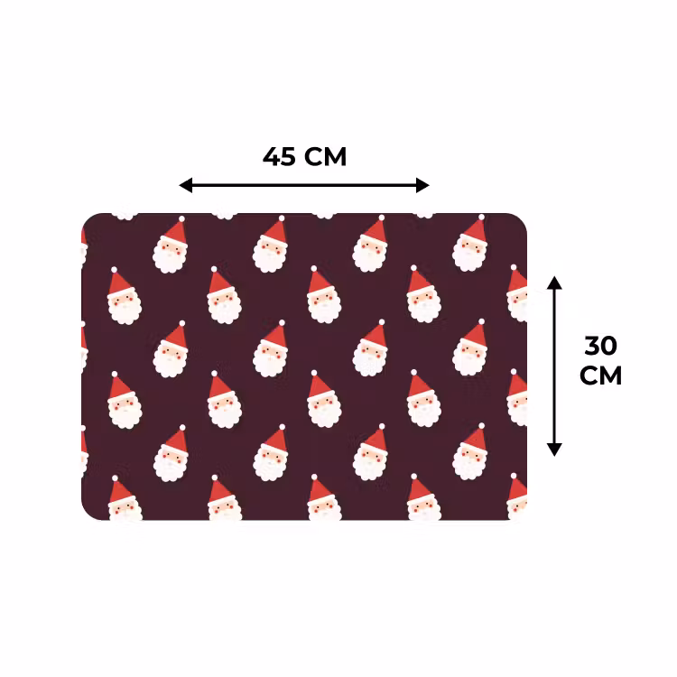 Placemat - 6 stuks - Kerstman - Kerst - Donker - Rood — 3