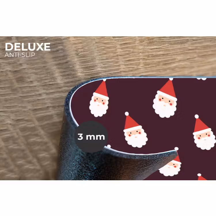 Placemat - 6 stuks - Kerstman - Kerst - Donker - Rood — 4