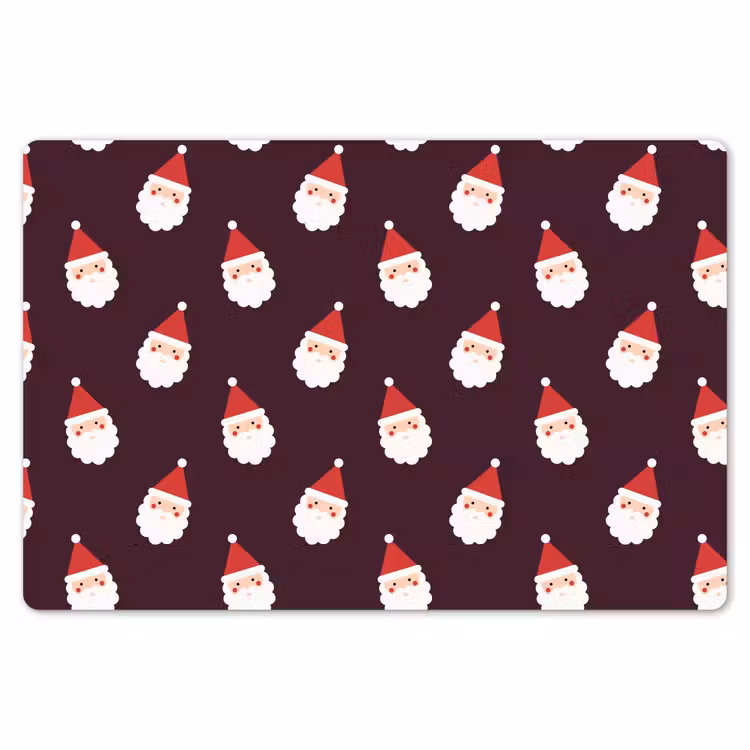 Placemat - 6 stuks - Kerstman - Kerst - Donker - Rood — 7