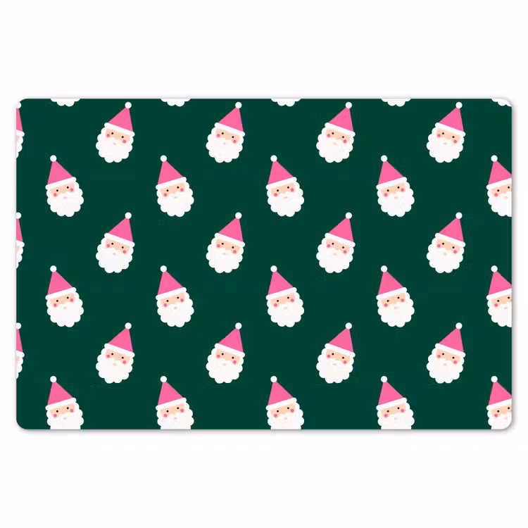 Placemat - 6 stuks - Kerstman - Kerst - Groen - Roze — 7