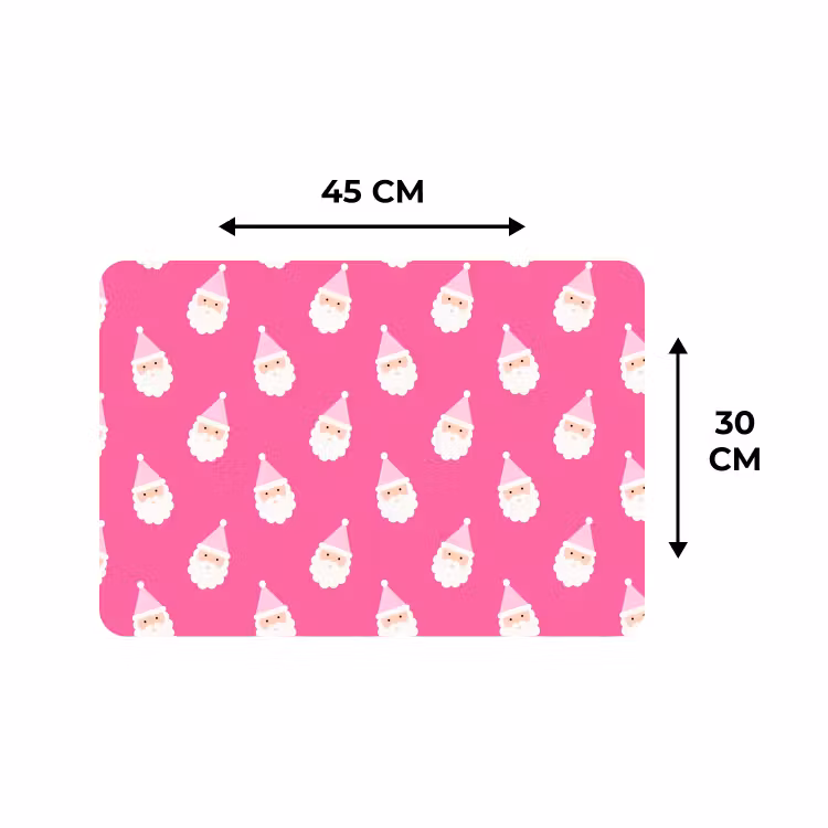 Placemat - 6 stuks - Kerstman - Kerst - Neon - Roze — 3
