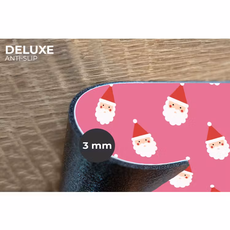 Placemat - 6 stuks - Kerstman - Kerst - Rood - Roze — 4