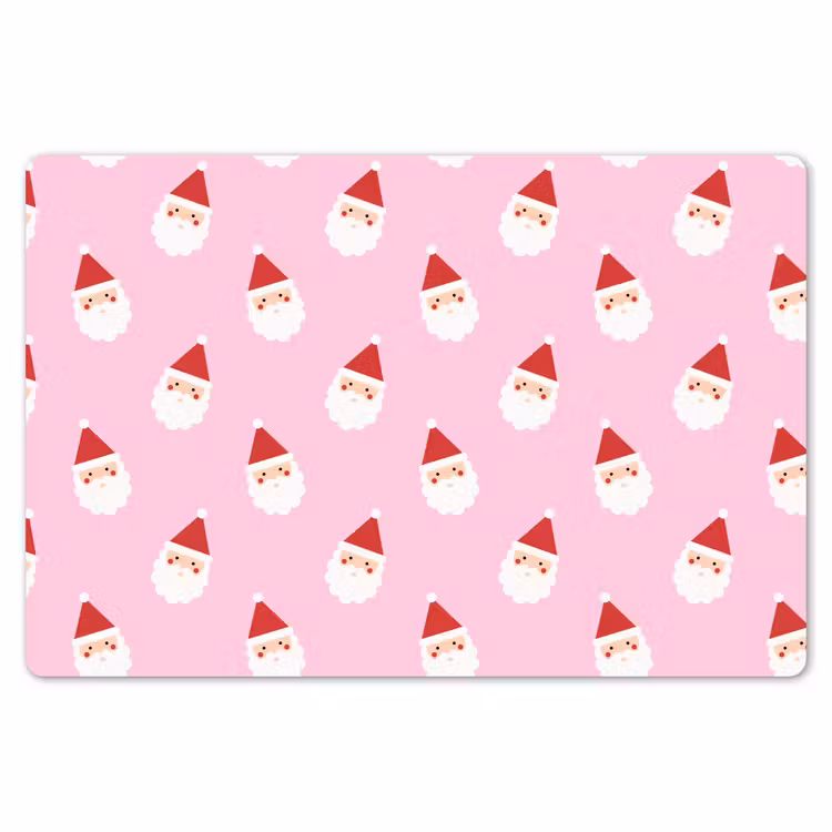 Placemat - 6 stuks - Kerstman - Kerst - Roze — 7