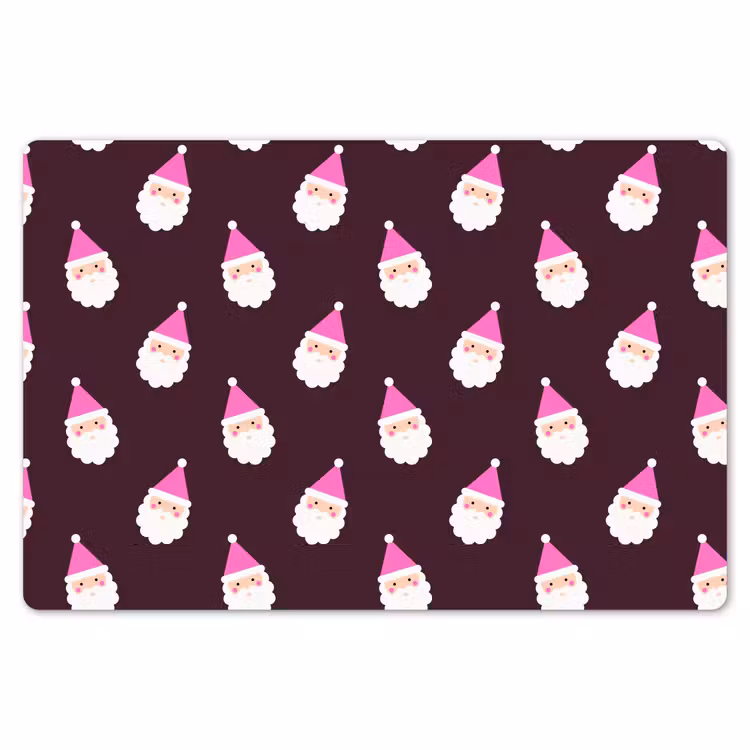 Placemat - 6 stuks - Kerstman - Kerst - Roze - Burgundy — 7