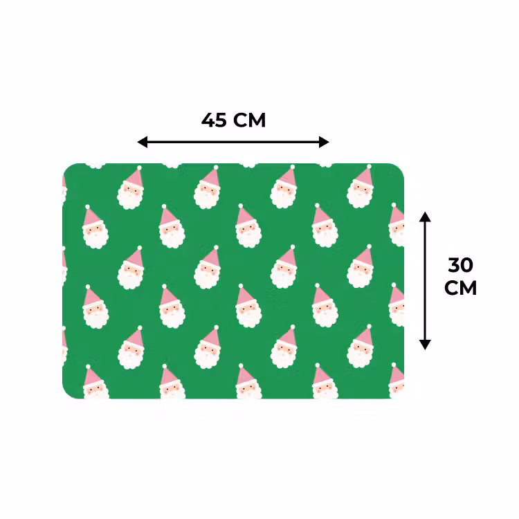 Placemat - 6 stuks - Kerstman - Kerst - Roze - Groen — 3