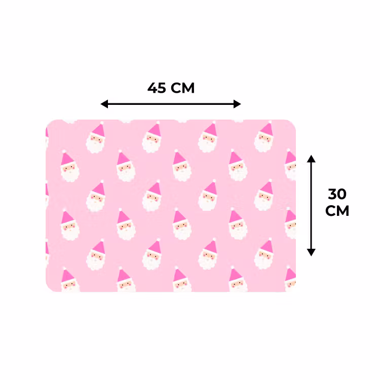 Placemat - 6 stuks - Kerstman - Kerst - Roze - Pastel — 3
