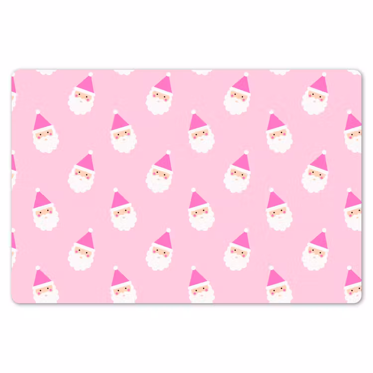 Placemat - 6 stuks - Kerstman - Kerst - Roze - Pastel — 7