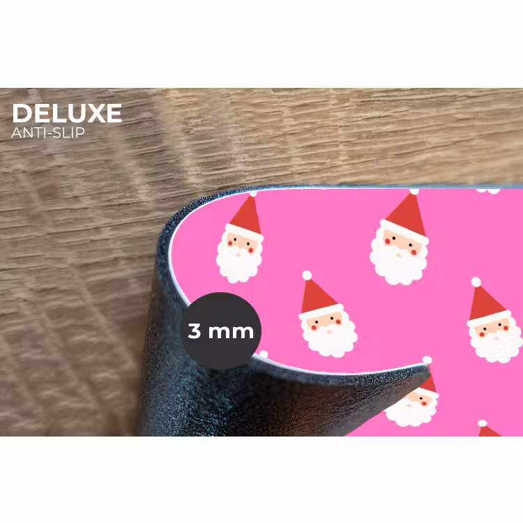 Placemat - 6 stuks - Kerstman - Kerst - Roze - Rood — 4