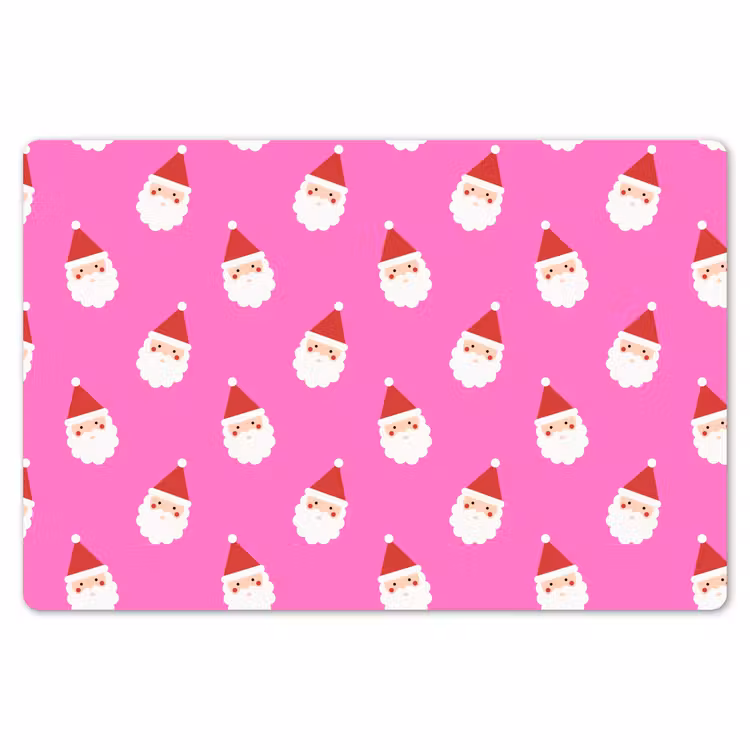 Placemat - 6 stuks - Kerstman - Kerst - Roze - Rood — 7