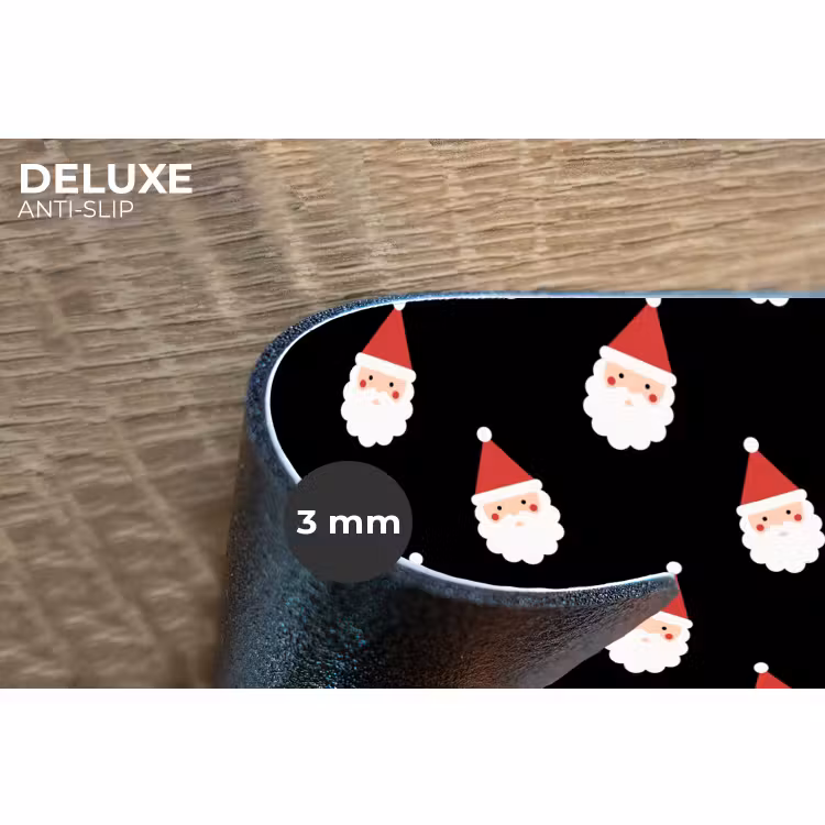 Placemat - 6 stuks - Kerstman - Kerst - Zwart — 4